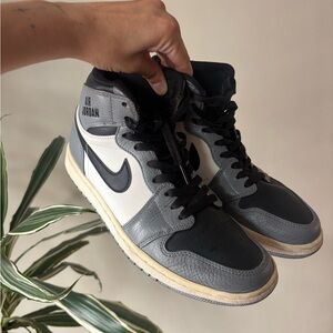 Jordan Men’s High-Top Sneakers in Black, White & Gray